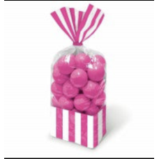 Cello Loot Party Bags - Pink and White Stripes
